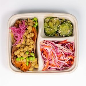 Satay-sfied Chickepeas Loaded Sweet Potato Plate